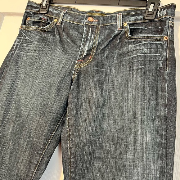 David Kahn Niki 818 Medium Wash Distressed Mid Rise Flare Leg Denim Jeans - Picture 4 of 16